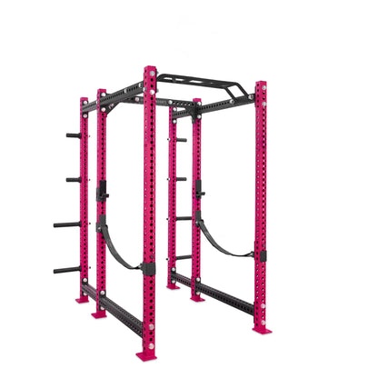 Regular Power Rack with Storage Pink Monkey Bar Webbed Catchers