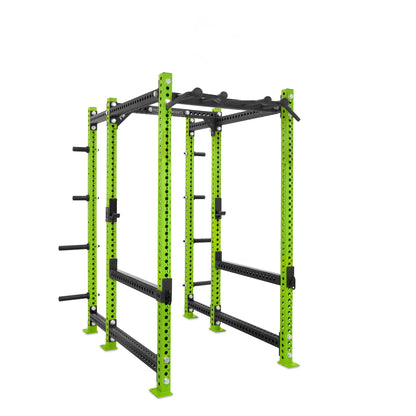 Regular Power Rack with Storage Green Omni Bar Flip Down Safety Bars