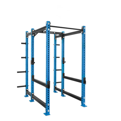 Regular Power Rack with Storage Blue Standard Bar Flip Down Safety Bars