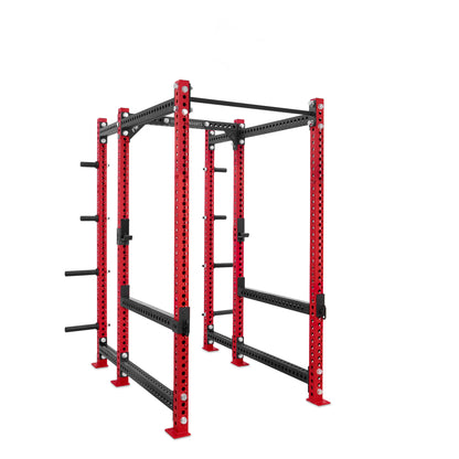Regular Power Rack with Storage Red Standard Bar Flip Down Safety Bars