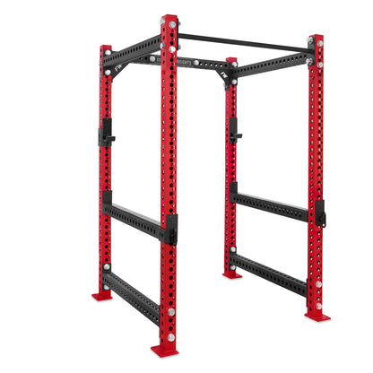 Short Power Rack Red Standard bar Flip Down Safety Bars