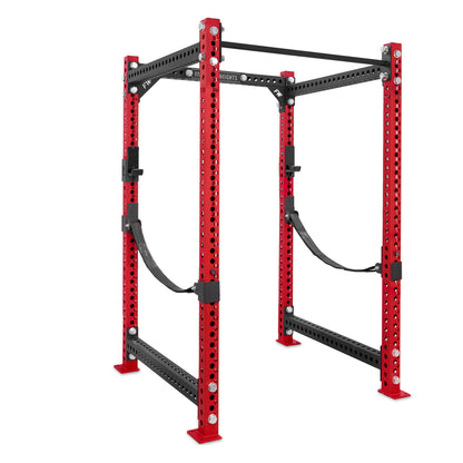 Short Power Rack Red Standard bar Webbed Catchers