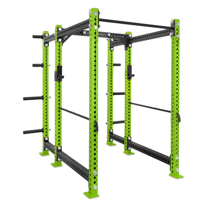 Short Power Rack with Storage Green Standard Bar Safety Bars