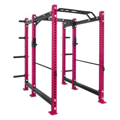 Short Power Rack with Storage Pink Monkey Bar Safety Bars