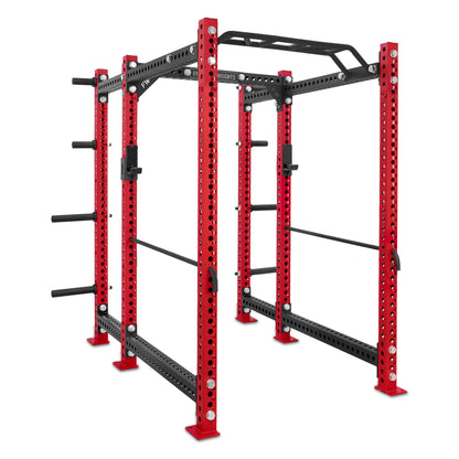 Short Power Rack with Storage Red Monkey Bar Safety Bars