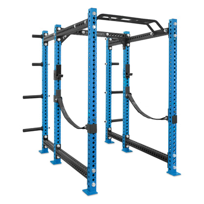 Short Power Rack with Storage Blue Monkey Bar Webbed Catchers