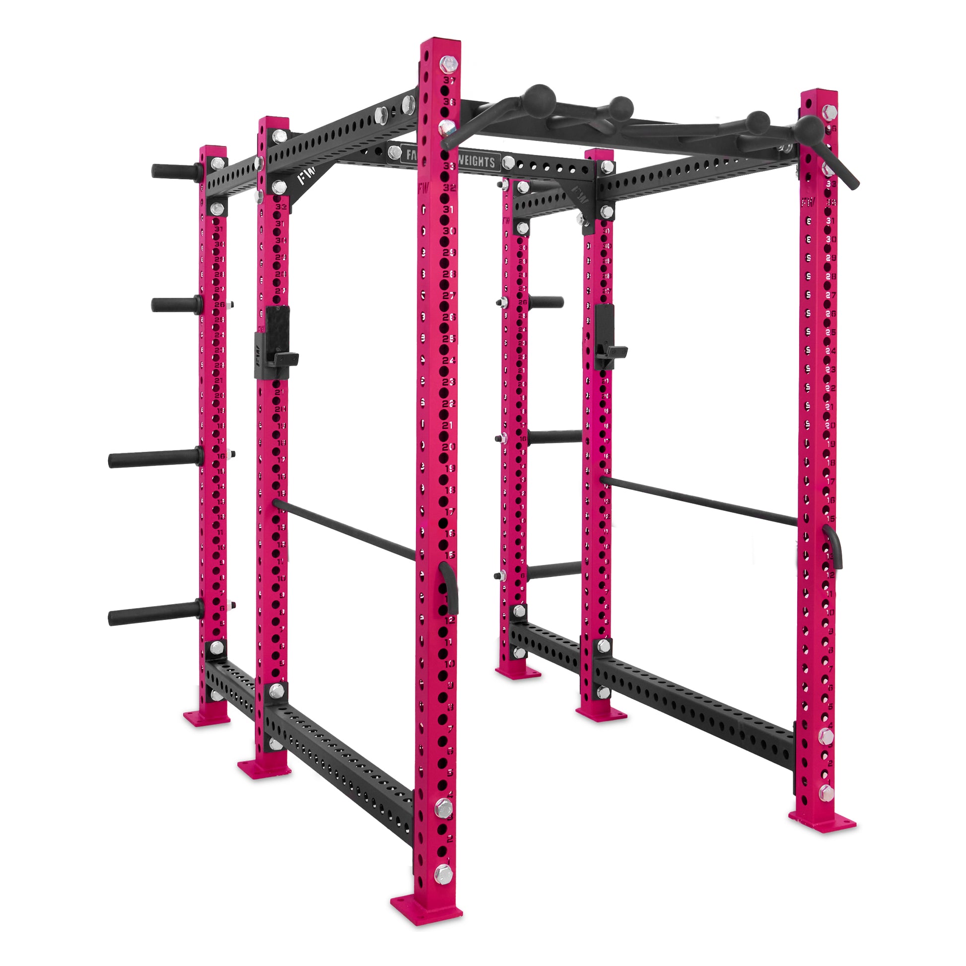 Short Power Rack with Storage Pink Omni Bar Safety Bars
