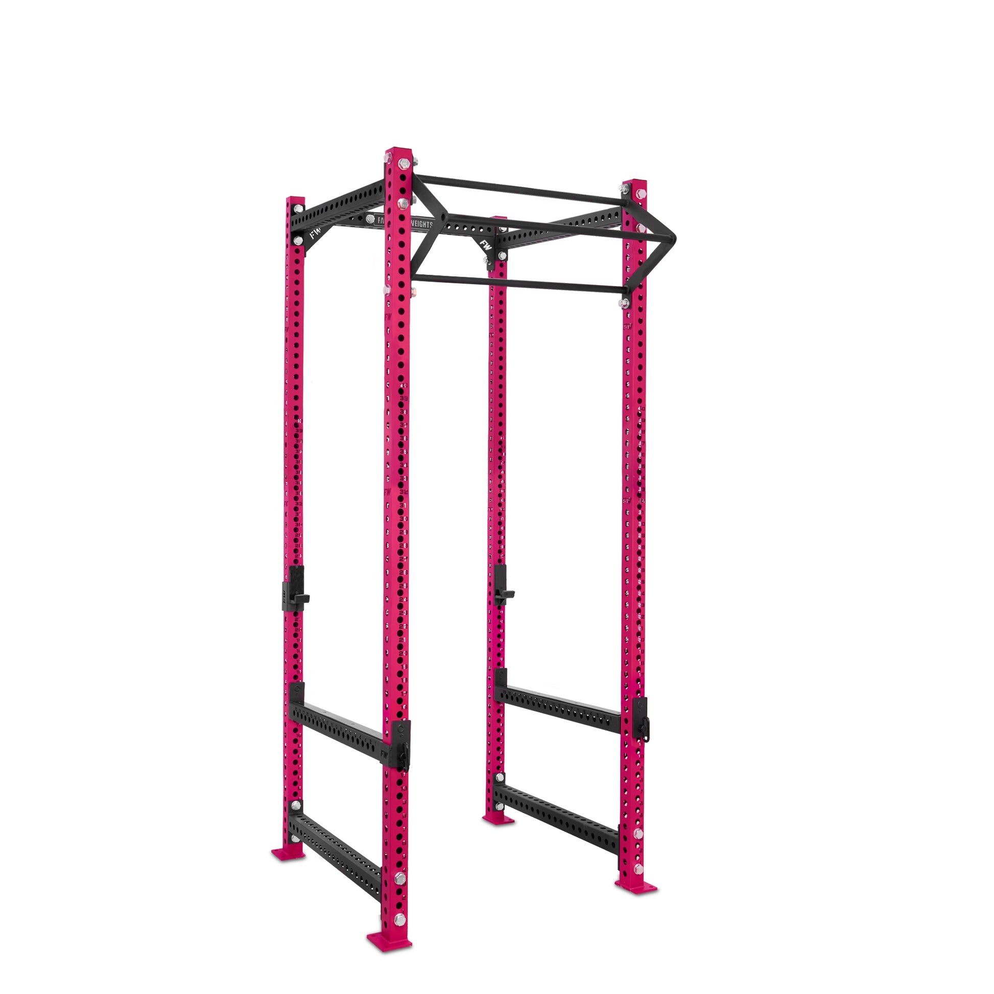 Tall Power Rack Pink Level Up Bar Flip Down Safety Bars