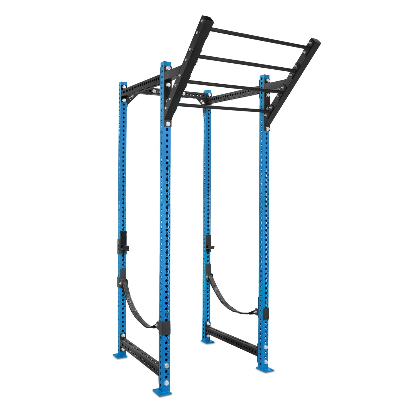 Tall Power Rack Blue Level Up Bar Webbed Catchers