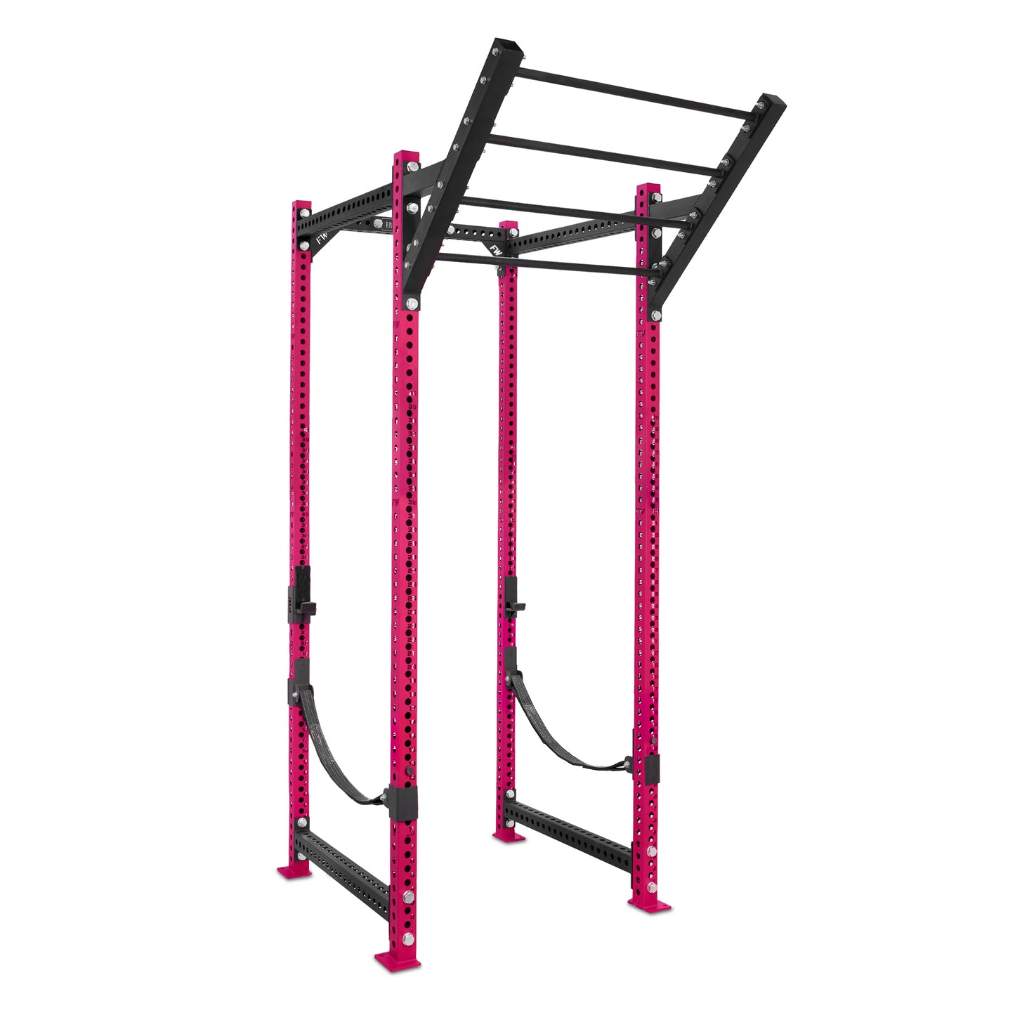 Tall Power Rack Pink Level Up Bar Webbed Catchers