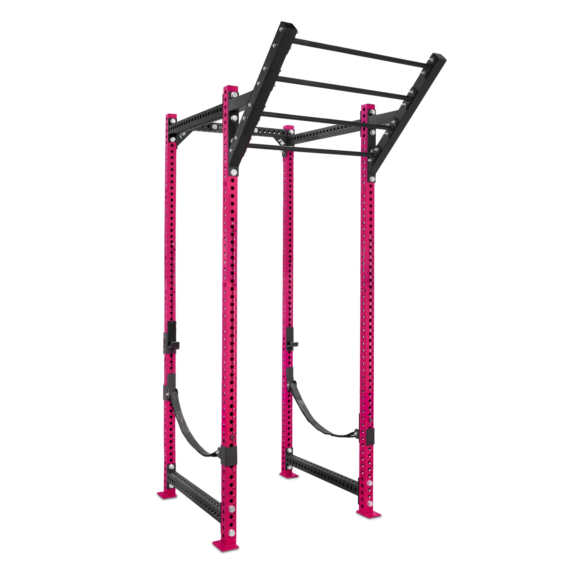 Tall Power Rack Pink Level Up Bar Webbed Catchers