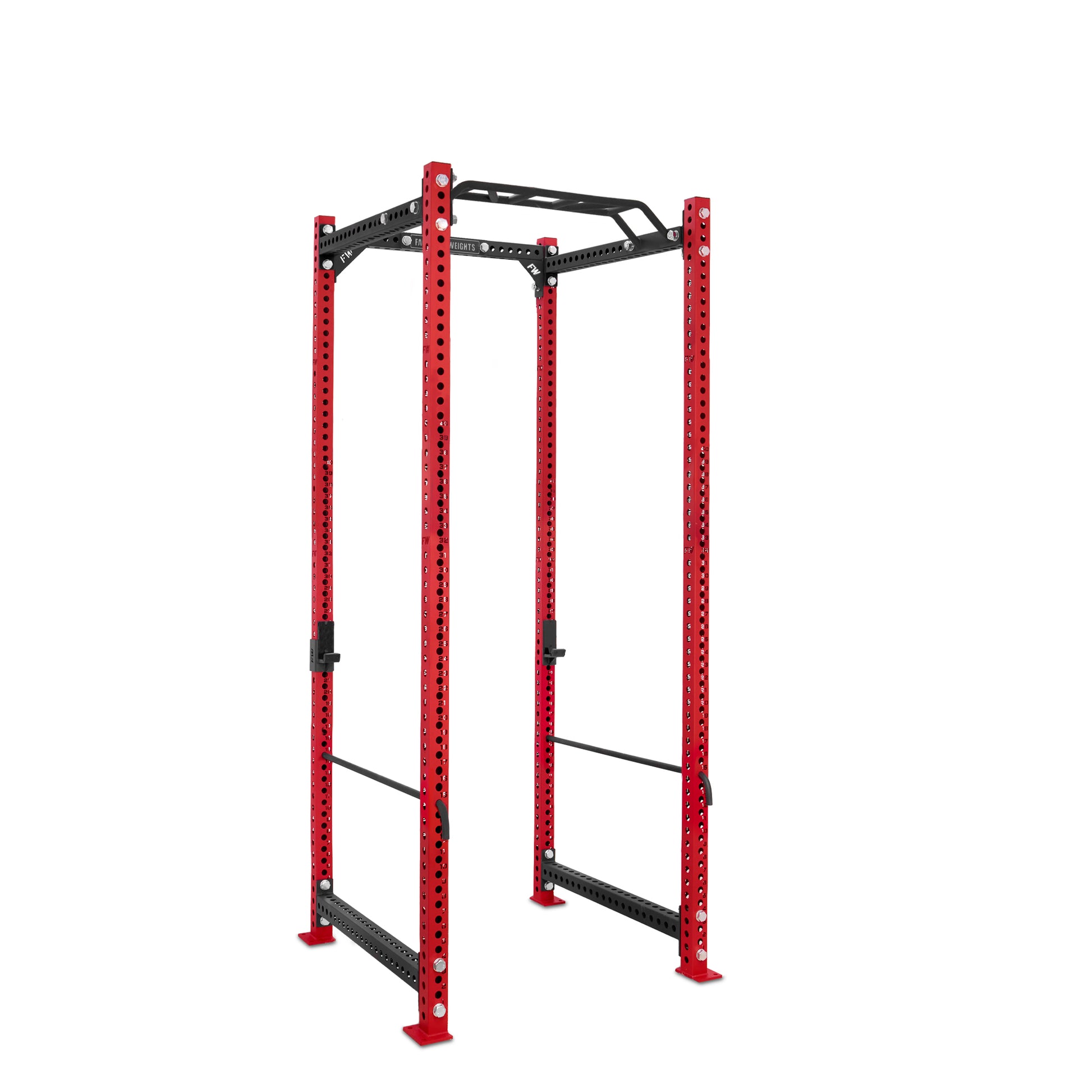 Tall Power Rack Red Monkey Bar Safety Bars