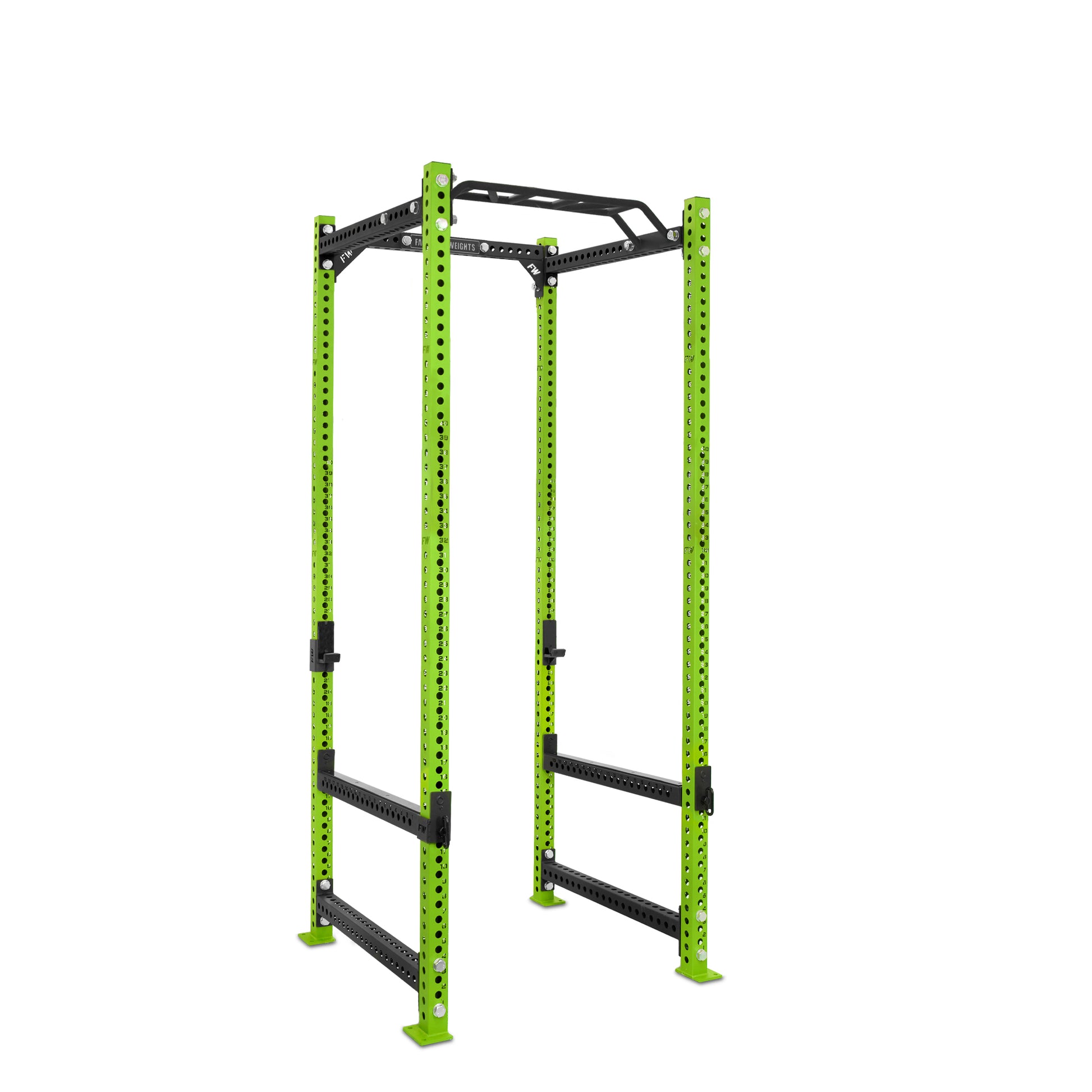 Tall Power Rack Green Monkey Bar Flip Down Safety Bars