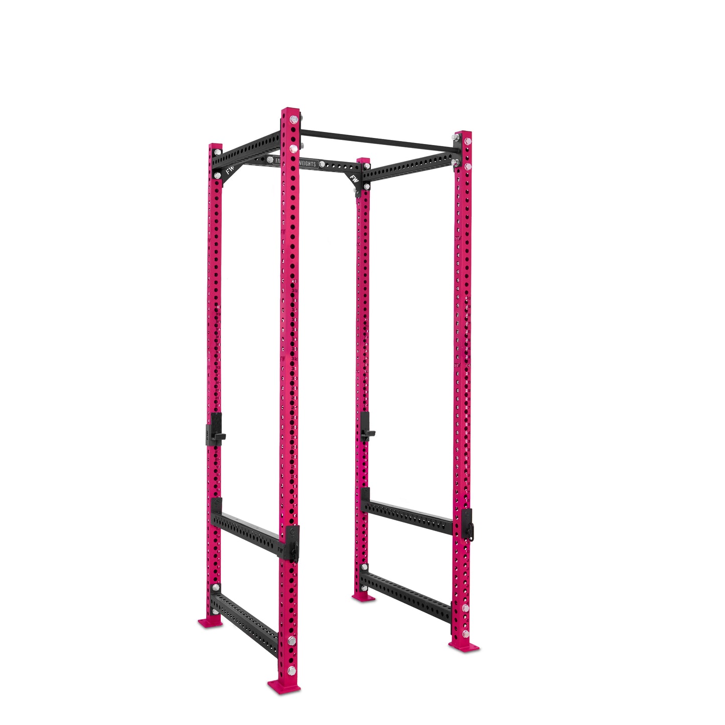 Tall Power Rack Pink Standard Bar Flip Down Safety Bars