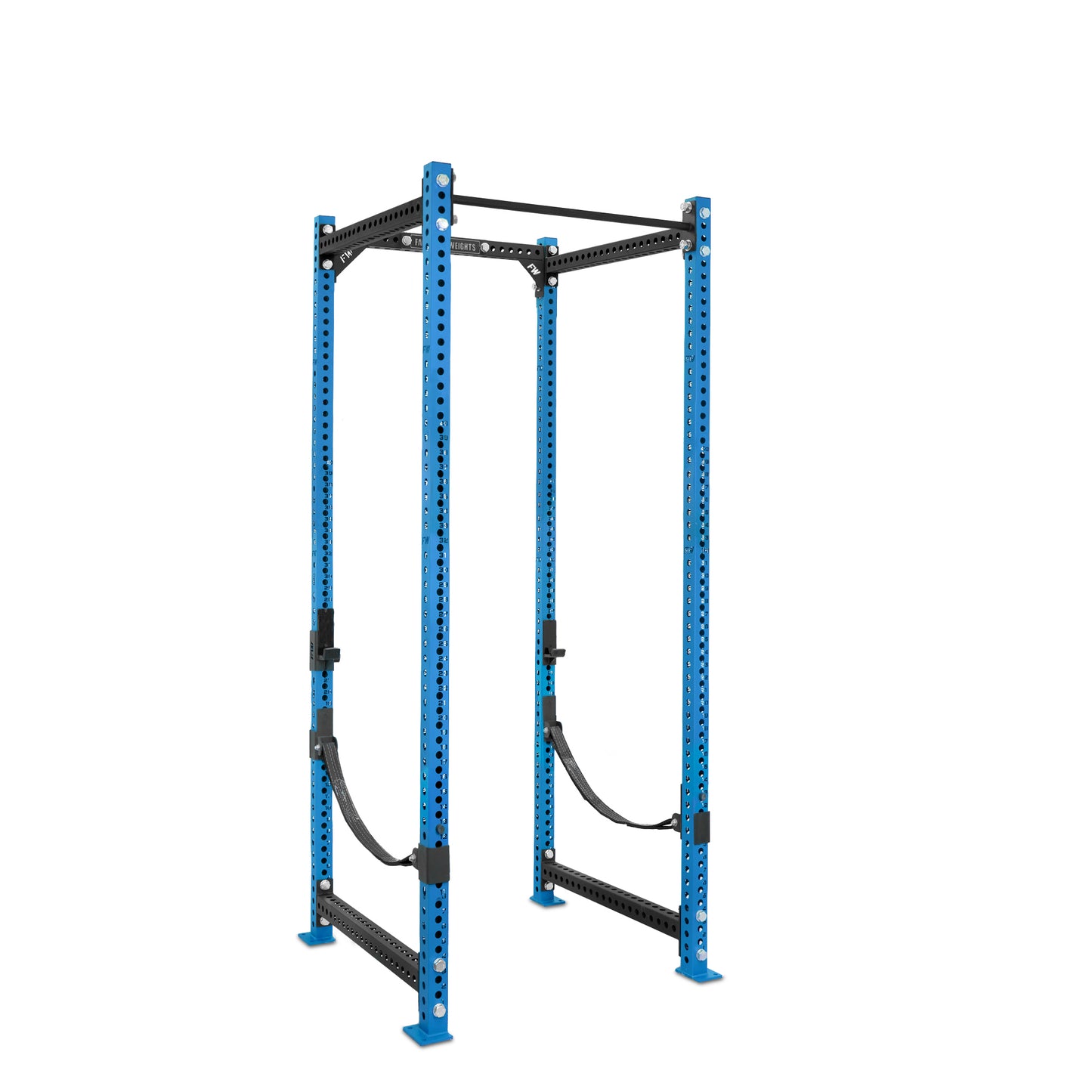 Tall Power Rack Blue Standard Bar Webbed Catchers