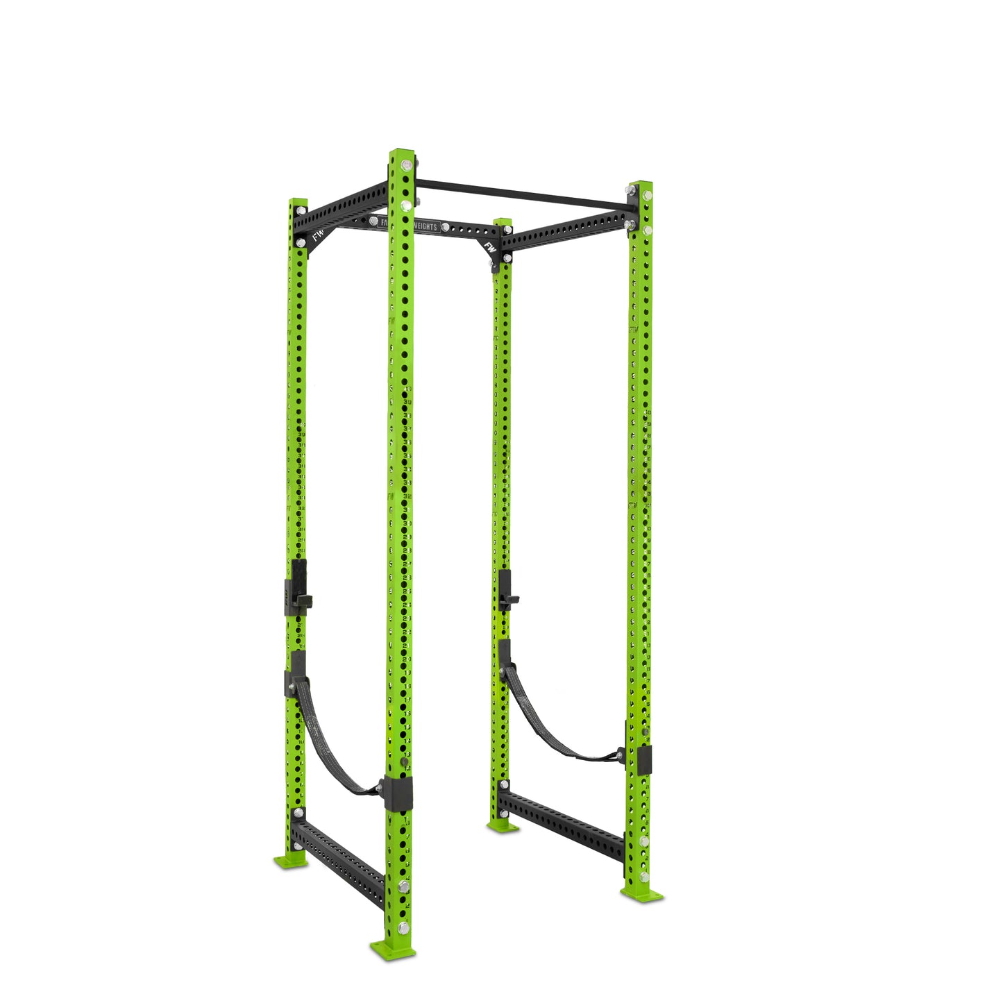 Tall Power Rack Green Standard Bar Webbed Catchers