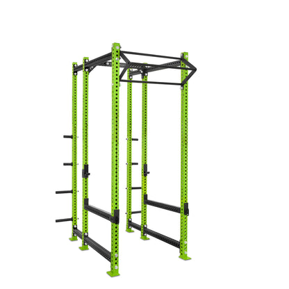 Tall Power Rack with Storage Green Filthy North Bar Flip Down Safety Bars