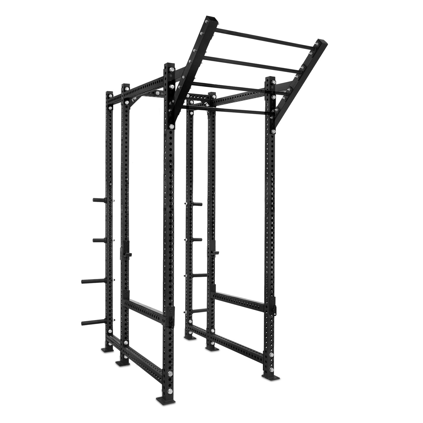 Tall Power Rack with Storage Black Level Up Bar Flip Down Safety Bars