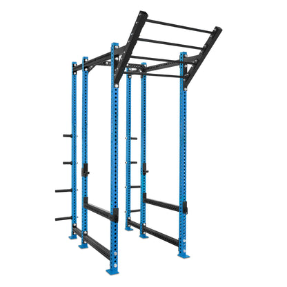 Tall Power Rack with Storage Blue Level Up Bar Flip Down Safety Bars
