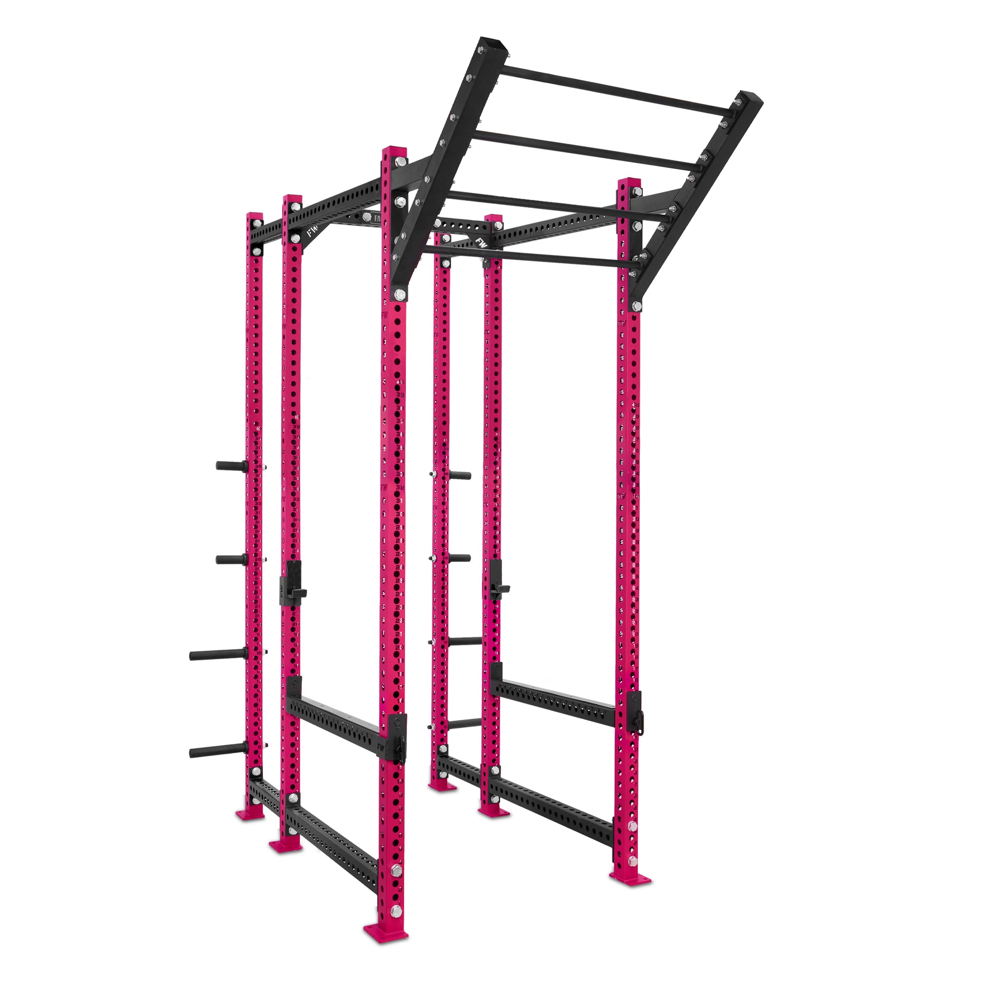 Tall Power Rack with Storage Pink Level Up Bar Flip Down Safety Bars