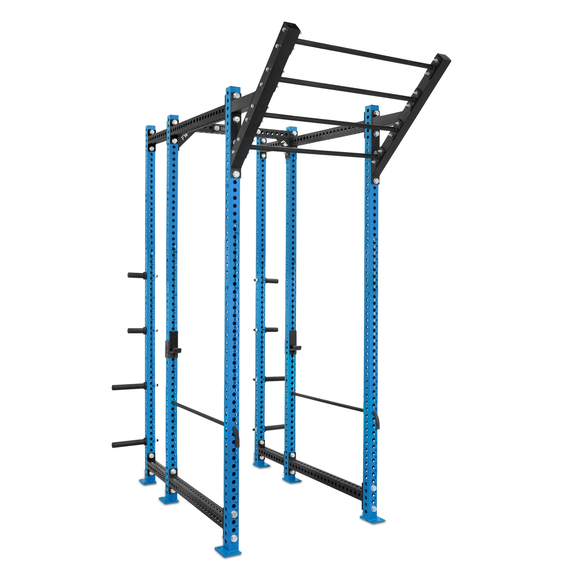 Tall Power Rack with Storage Blue Level Up Bar Safety Bars