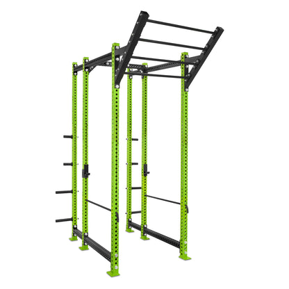 Tall Power Rack with Storage Green Level Up Bar Safety Bars