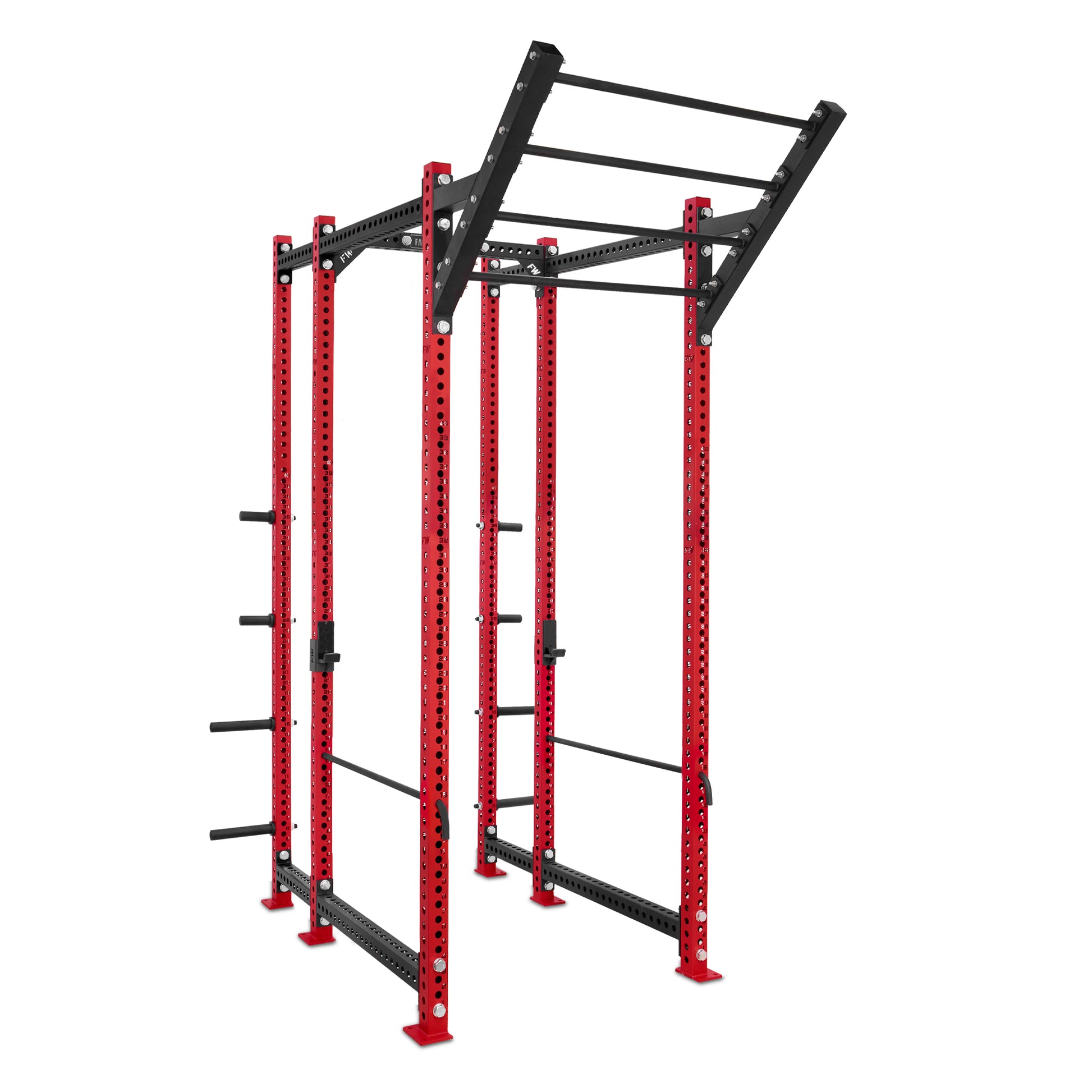 Tall Power Rack with Storage Red Level Up Bar Safety Bars