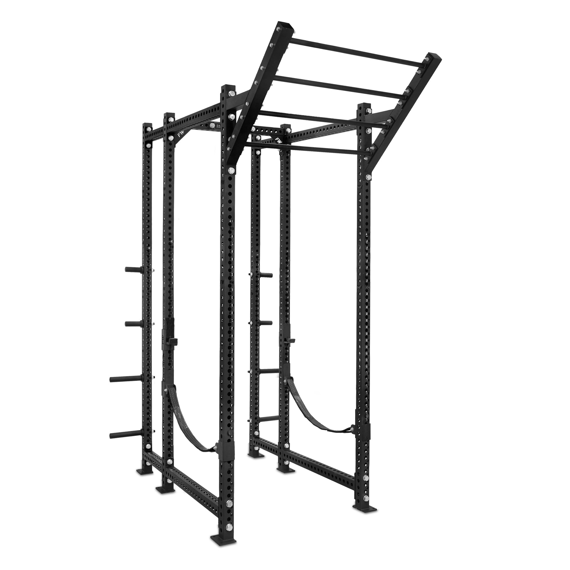 Tall Power Rack with Storage Black Level Up Bar Webbed Catchers