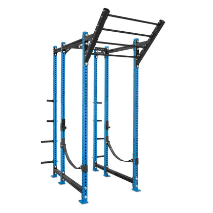 Tall Power Rack with Storage Blue Level Up Bar Webbed Catchers