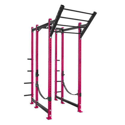 Tall Power Rack with Storage Pink Level Up Bar Webbed Catchers
