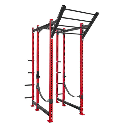 Tall Power Rack with Storage Red Level Up Bar Webbed Catchers