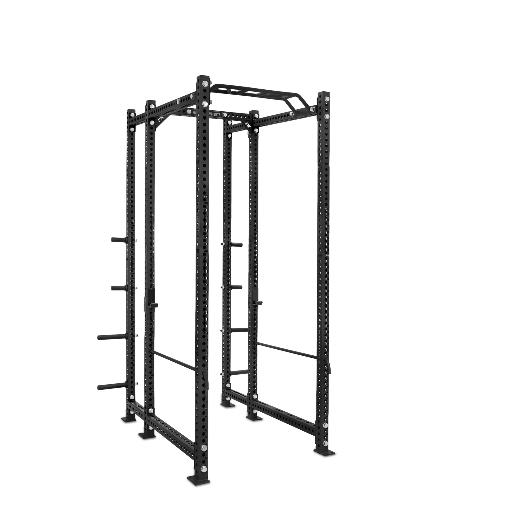 Tall Power Rack with Storage Black Monkey Bar Safety Bars