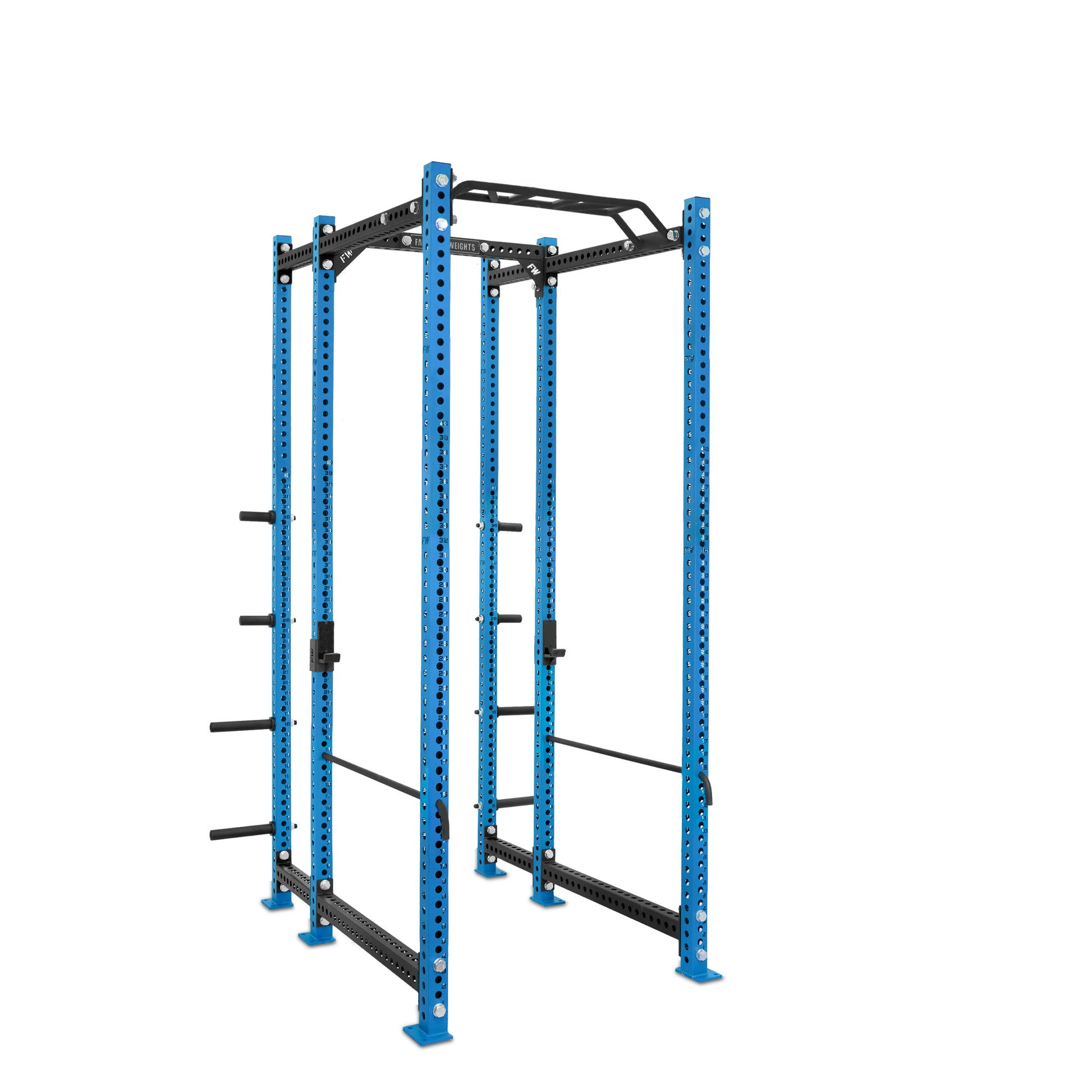 Tall Power Rack with Storage Blue Monkey Bar Safety Bars