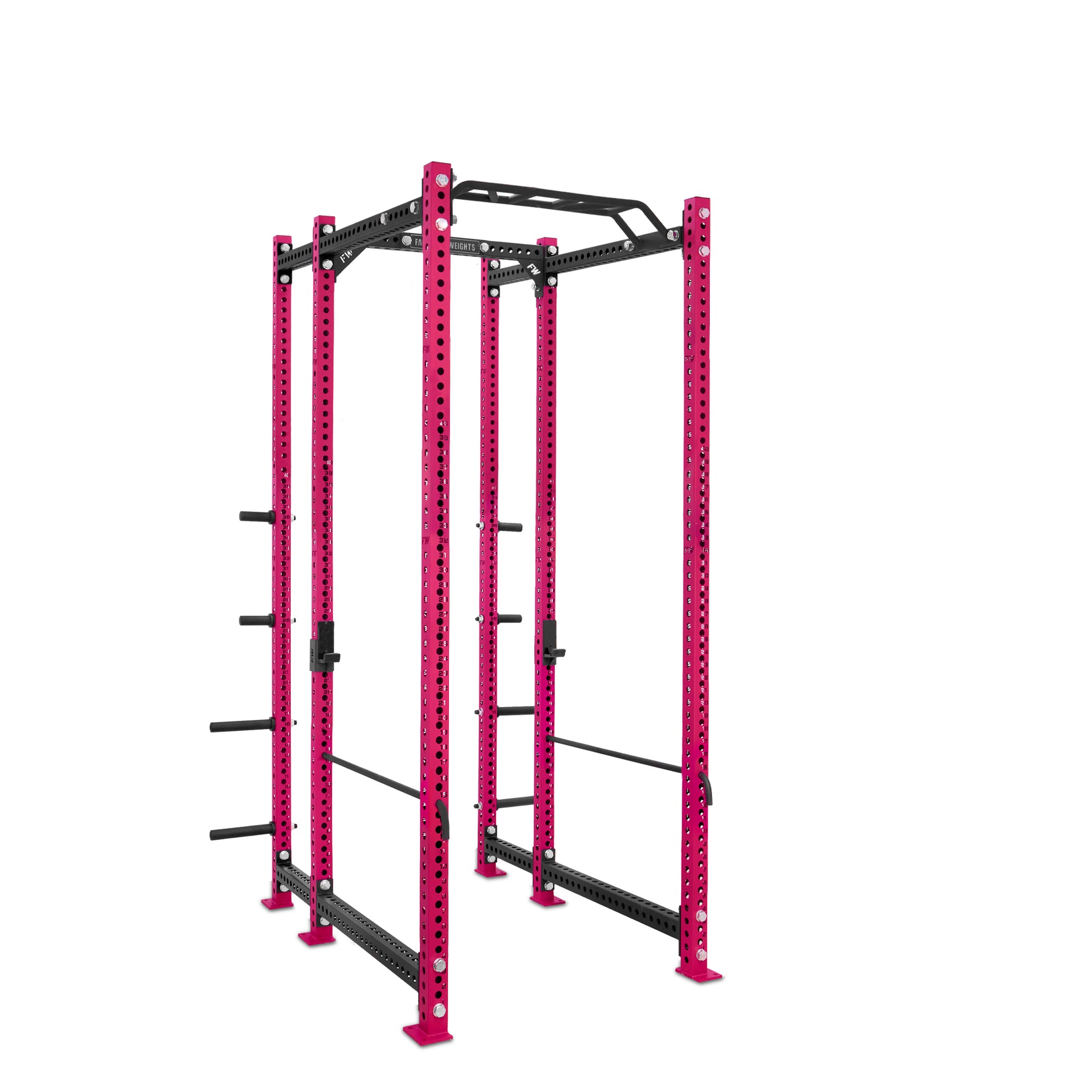 Tall Power Rack with Storage Pink Monkey Bar Safety Bars