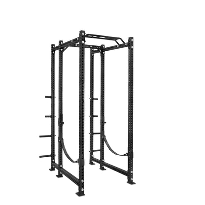 Tall Power Rack with Storage Black Monkey Bar Webbed Catchers