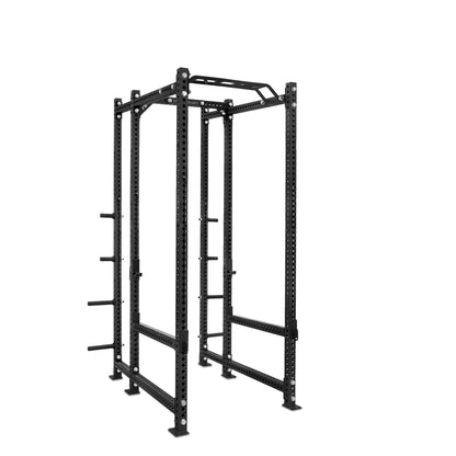 Tall Power Rack with Storage Black Monkey Bar Flip Down Safety Bars