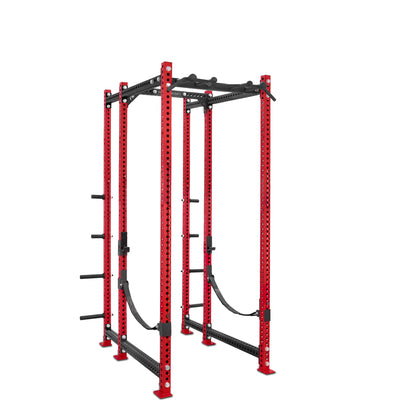 Tall Power Rack with Storage Red Omni Bar Webbed Catchers