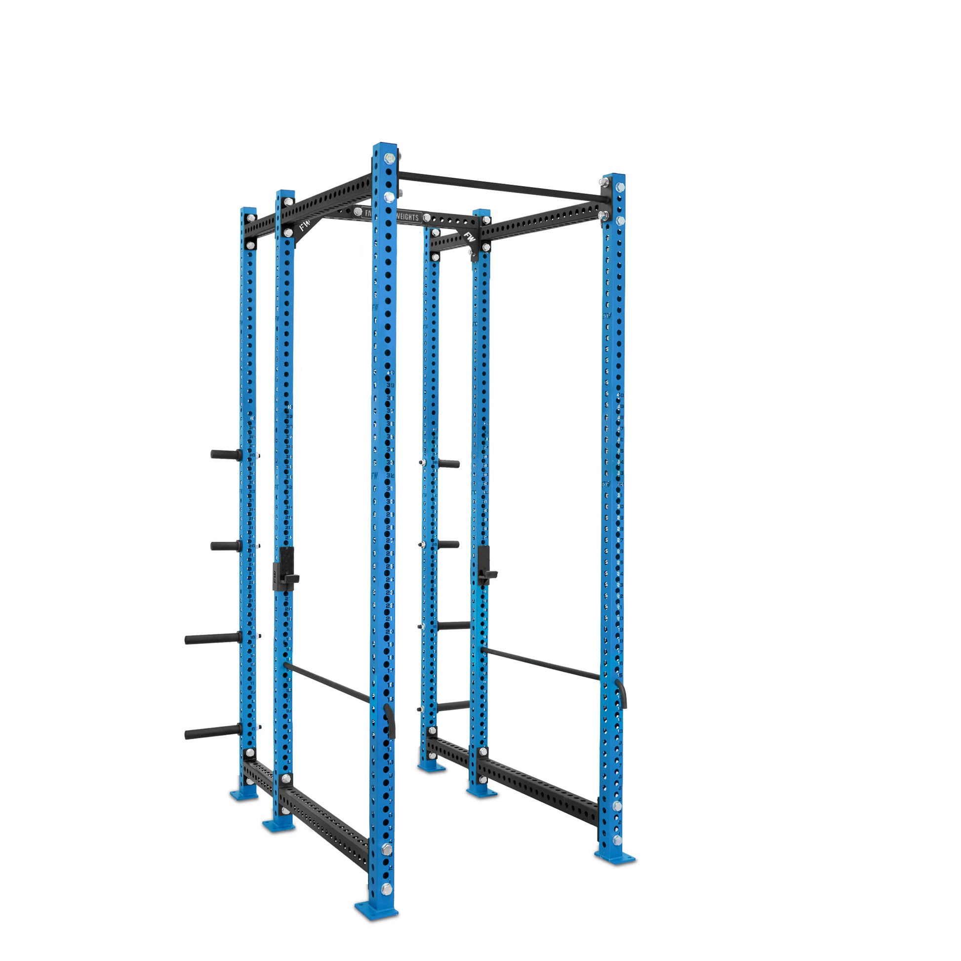 Tall Power Rack with Storage Blue Standard Bar Safety Bars