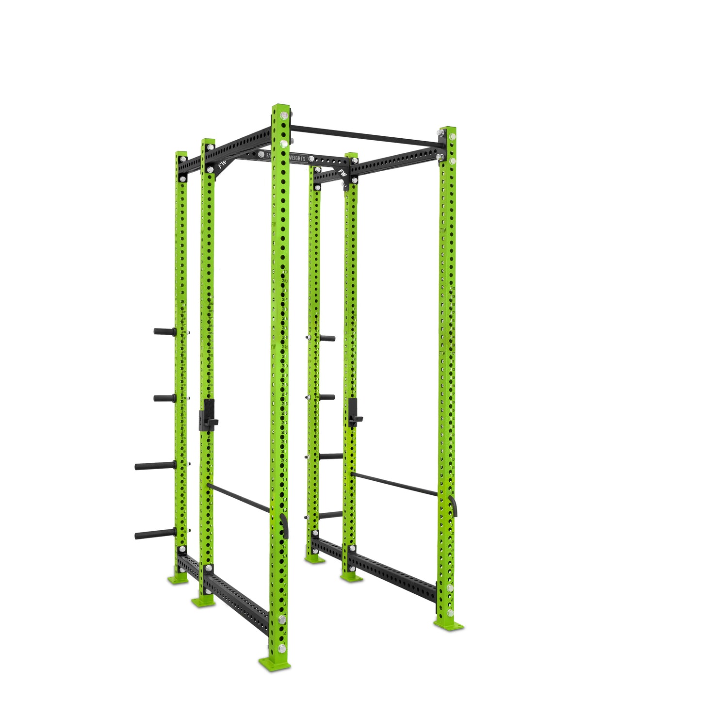 Tall Power Rack with Storage Green Standard Bar Safety Bars