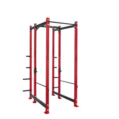 Tall Power Rack with Storage Red Standard Bar Safety Bars
