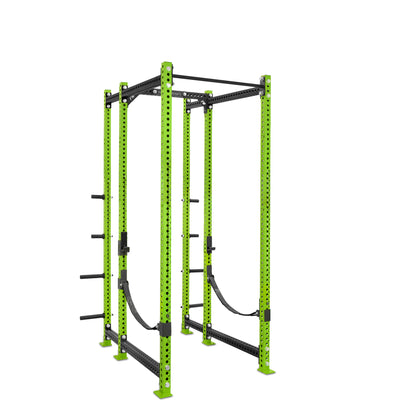 Tall Power Rack with Storage Green Standard Bar Webbed Catchers