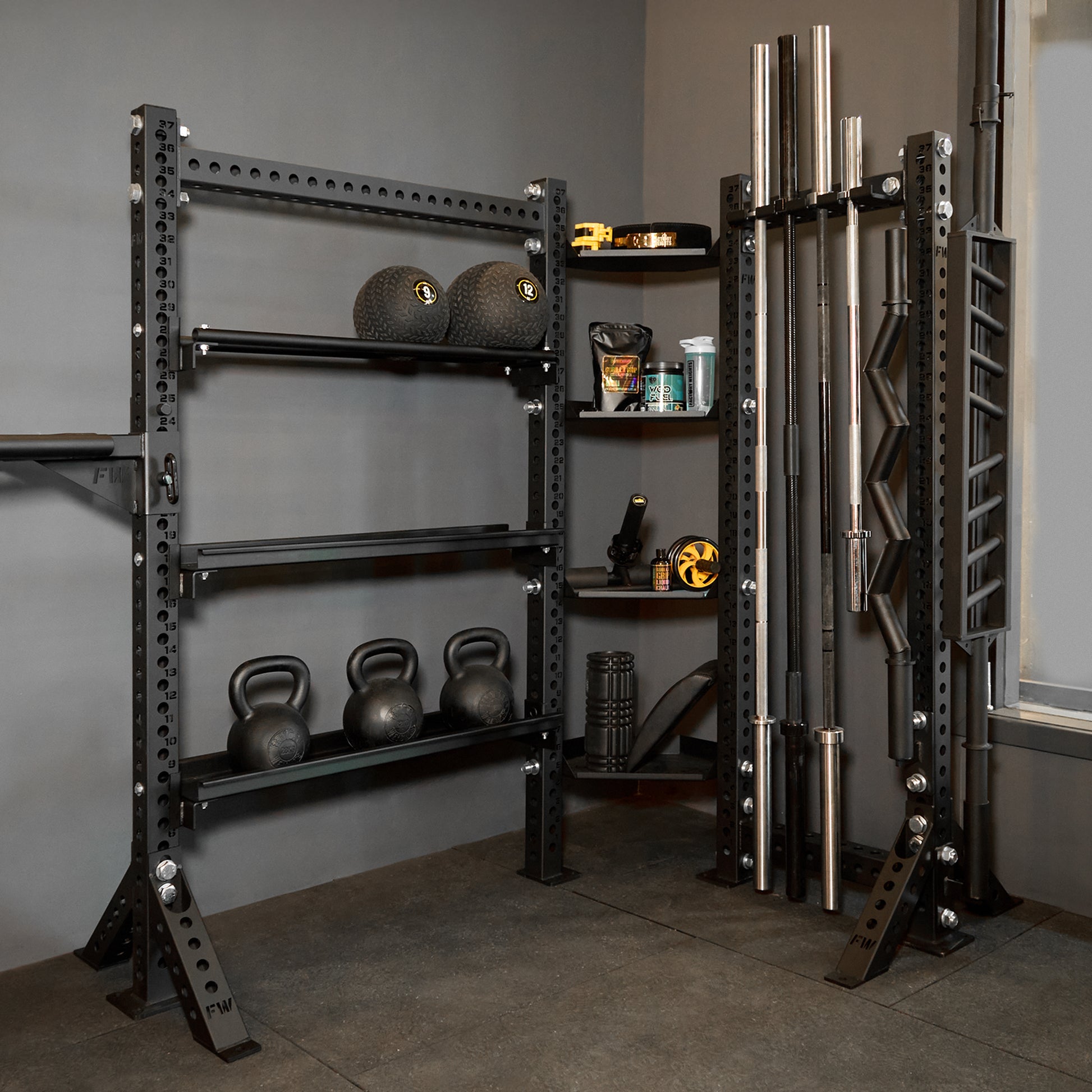 Steel Corner Shelf for Pair of Uprights Factory Weights