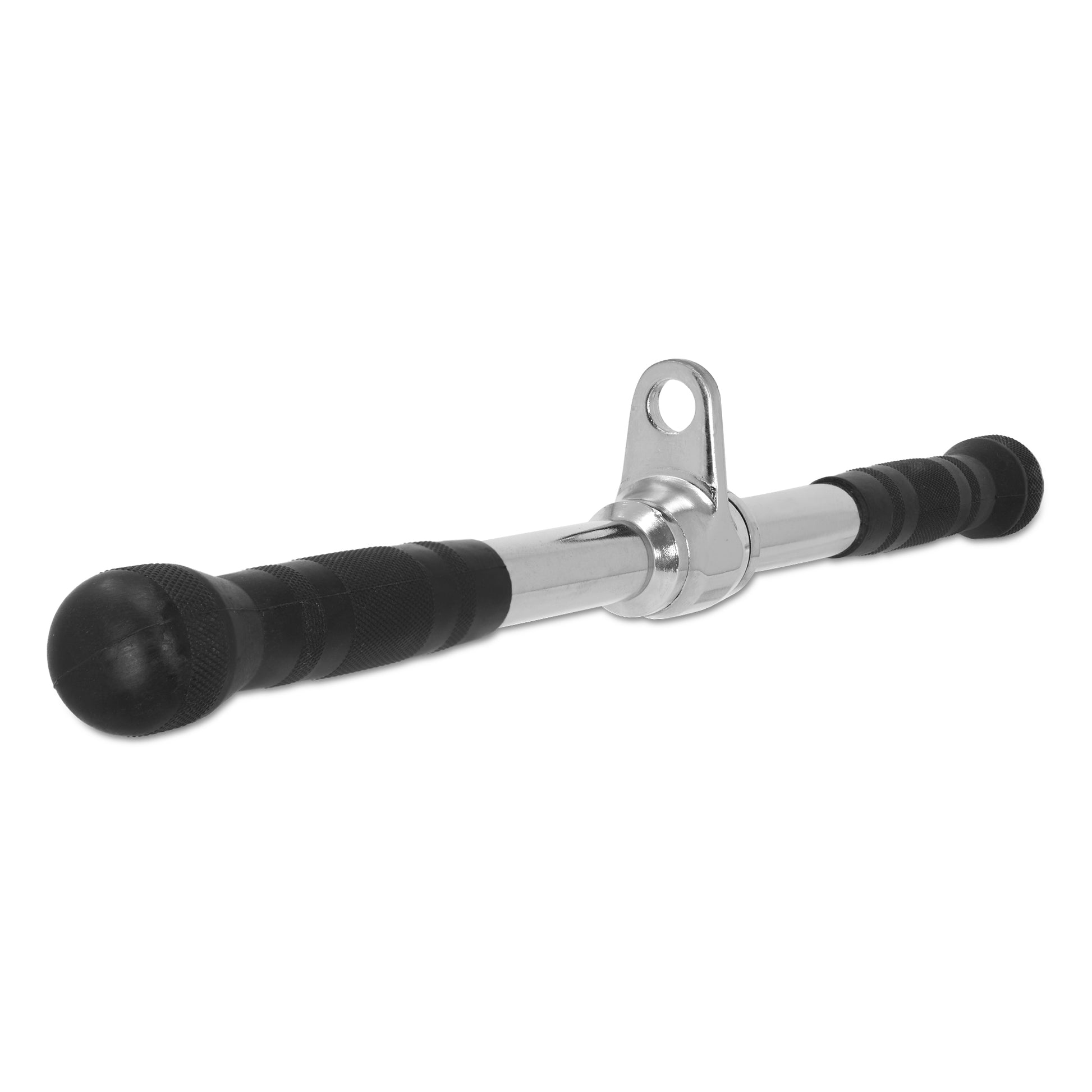 Rotating Straight Bar Cable Attachment with Rubber Grips 