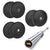 70kg Black Bumper Plate Set With 7ft Olympic Barbell
