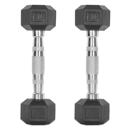Rubber Hex Dumbbells Pair 2 X 1KG 