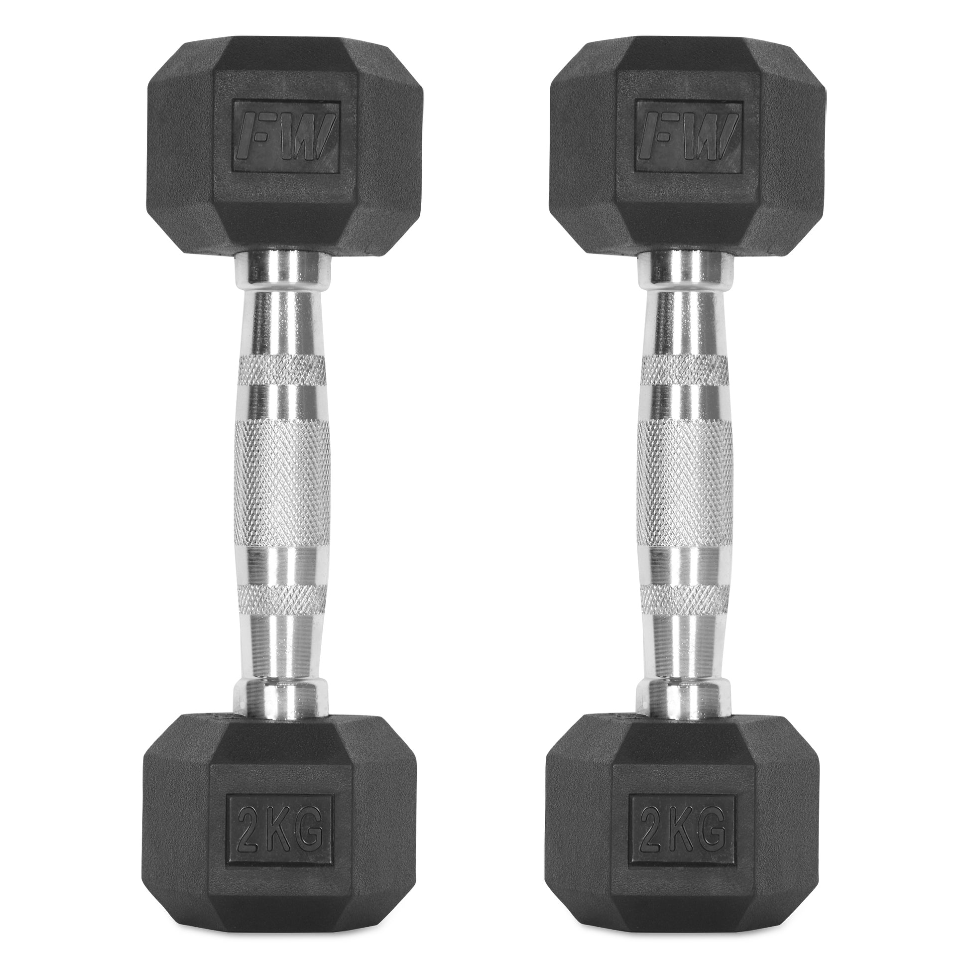 Rubber Hex Dumbbells Pair 2 X 2KG 