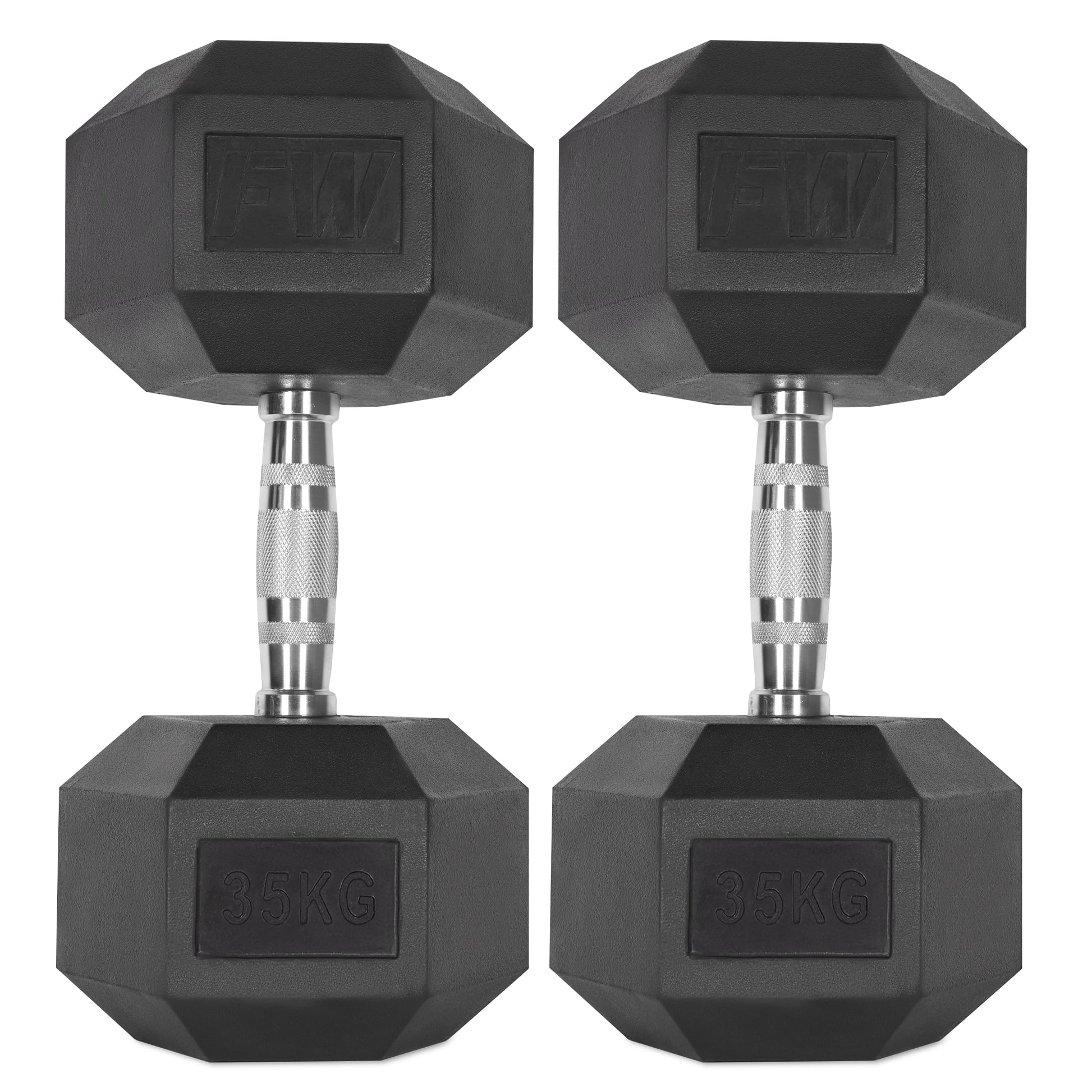 Rubber Hex Dumbbells Pair 2 X 35KG 