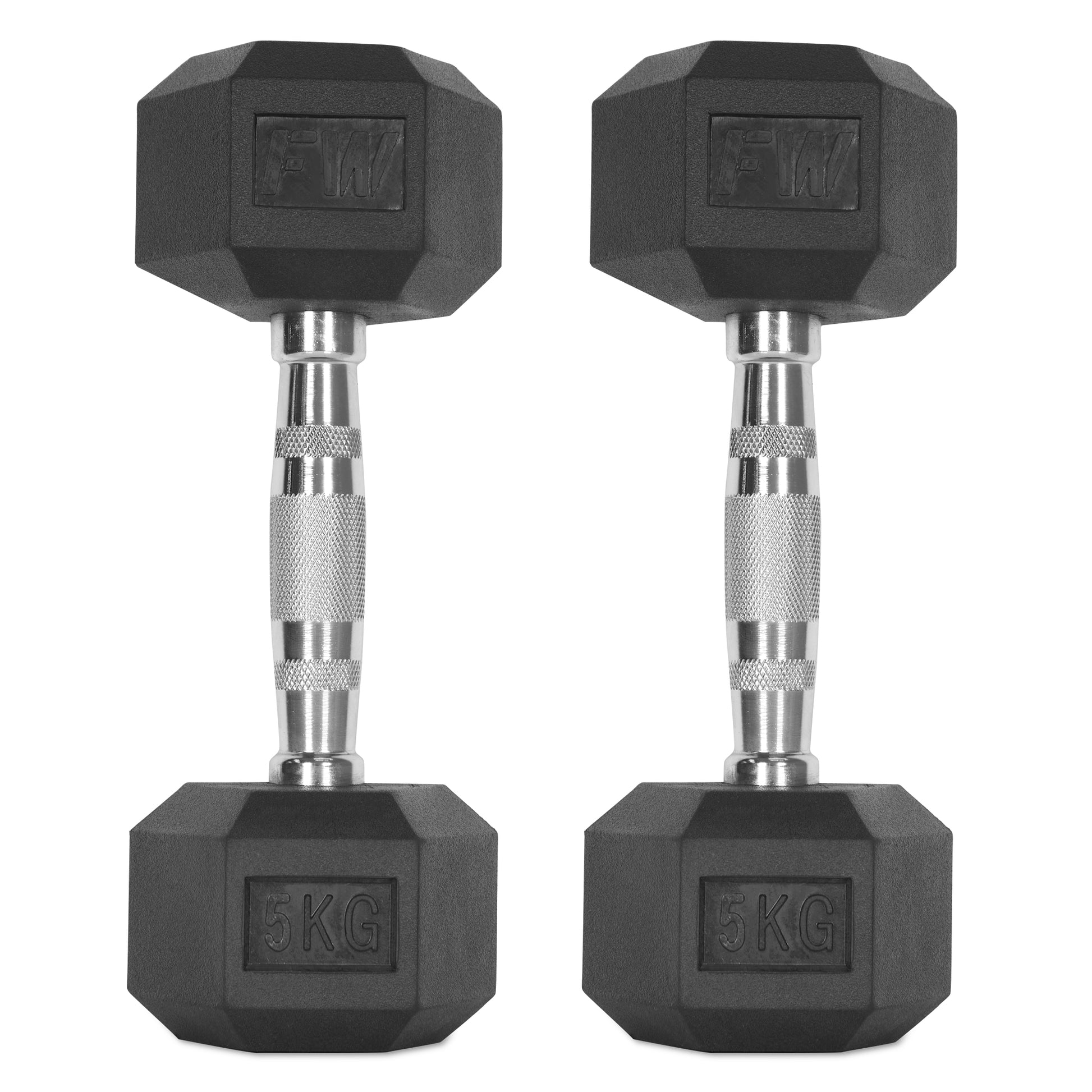Rubber Hex Dumbbells Pair 2 X 5KG 