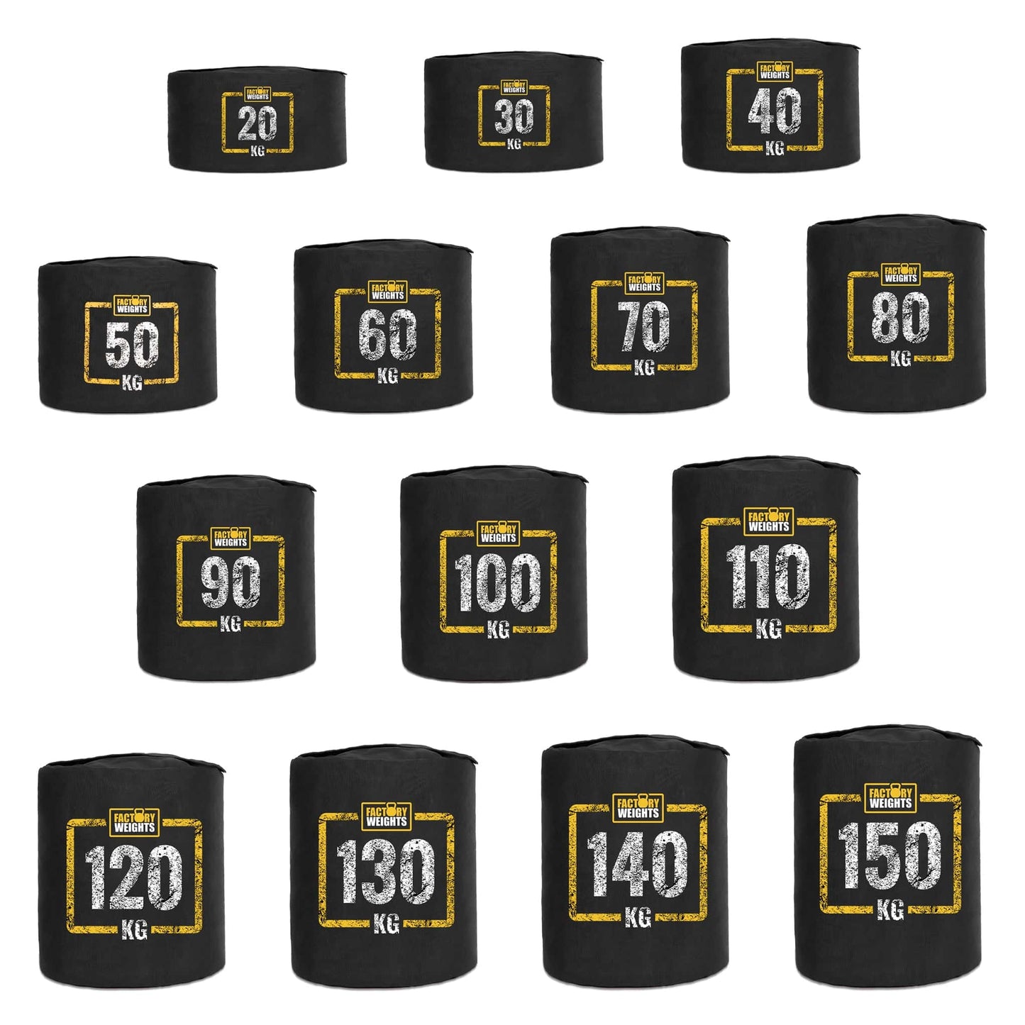 Strongman Sand Bags Full Set (20kg, 30kg, 40kg, 50kg, 60kg, 70kg, 80kg, 90kg, 100kg, 110kg, 120kg, 130kg, 140kg, 150kg) 