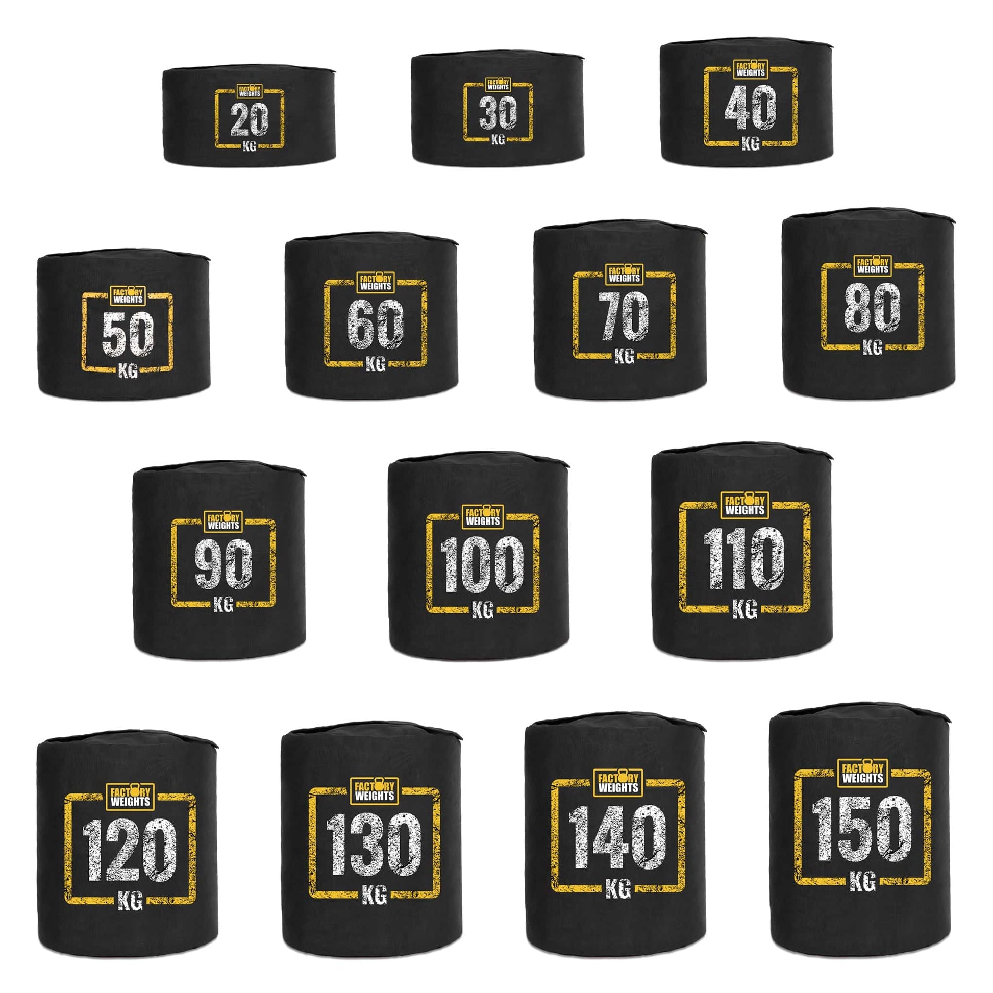 Strongman Sand Bags Full Set (20kg, 30kg, 40kg, 50kg, 60kg, 70kg, 80kg, 90kg, 100kg, 110kg, 120kg, 130kg, 140kg, 150kg) 